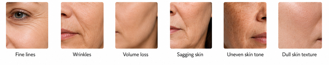 Fine Lines Wrinkles Sagging skin Loose Skin